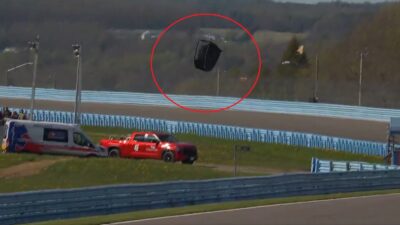 Flying tent at Watkins Glen Speedway
