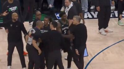 Tony Brothers and Chris Finch having a confrontation