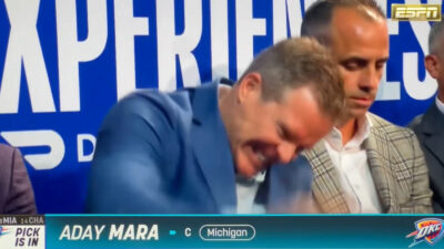 Dusty May angrily reacts to a pick made
