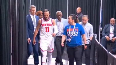 Jalen Brunson walking in the tunnel