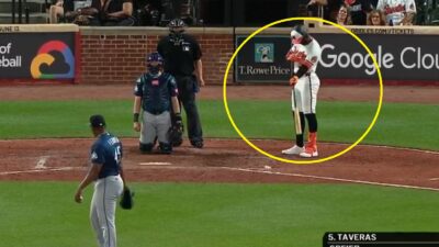 Leody Taveras outside the batter's box