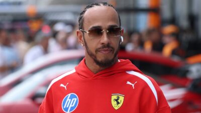 Lewis Hamilton in Ferrari gear