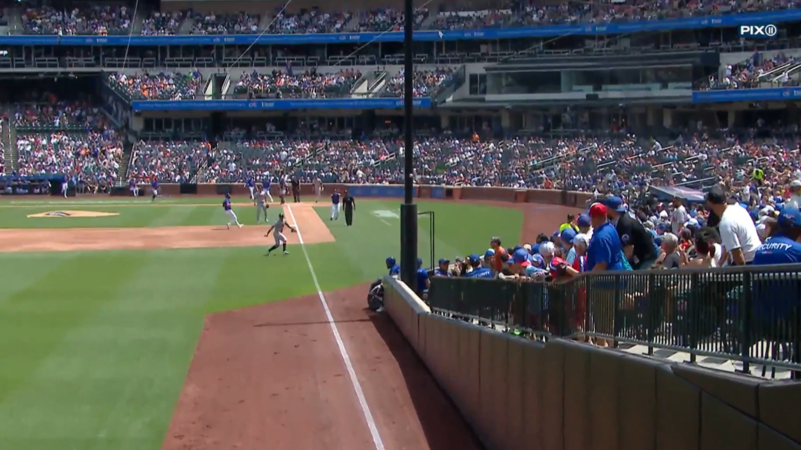 Mike Yastrzemski error off the pole