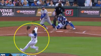 Seth Lugo getting hit by a comebacker