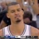 Spurs star Victor Wembanyama sulking after committing a game-losing turnover in Game 2 against the Knicks