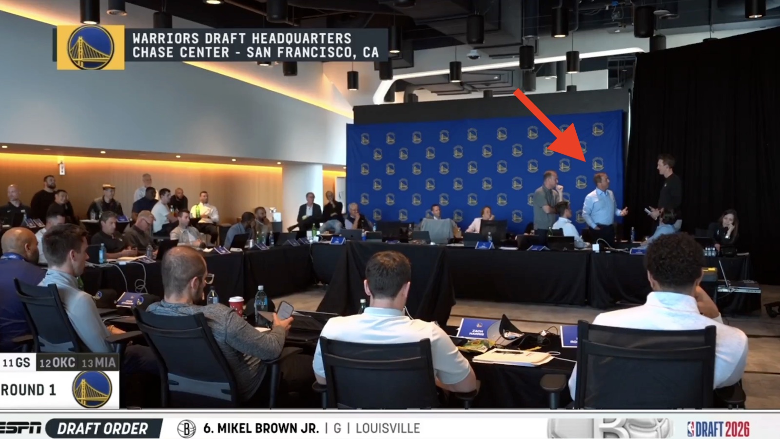 Warriors owner, GM appeared to have disagreement on live feed during NBA draft