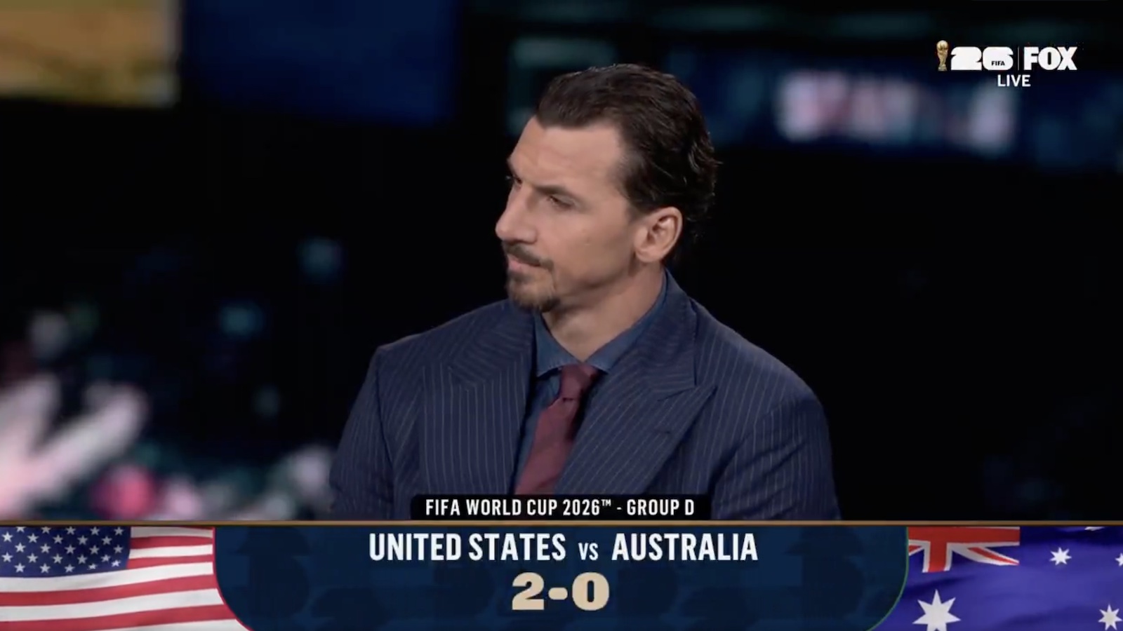 Zlatan Ibrahimovic on the FOX postgame panel after Team USA's win over Australia at the World Cup