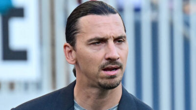 Zlatan Ibrahimovic looks on