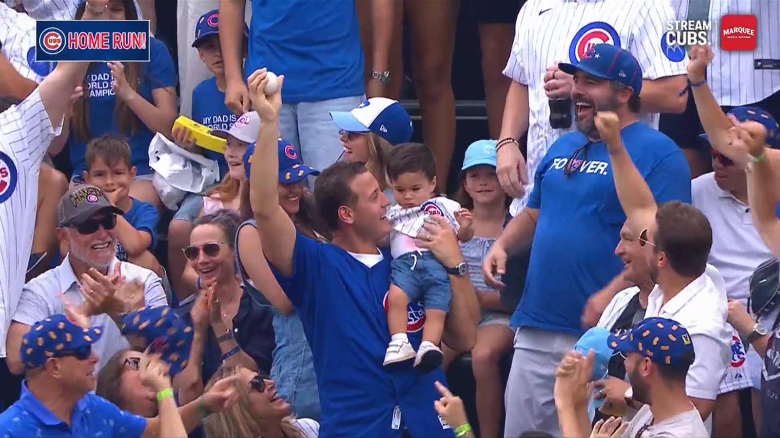 Anthony Rizzo catching a home run