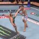 Conor McGregor suffering a knee injury after his opening kick against Max Holloway at UFC 329