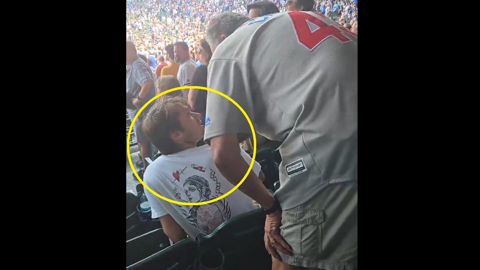 Two Chicago Cubs fans speaking