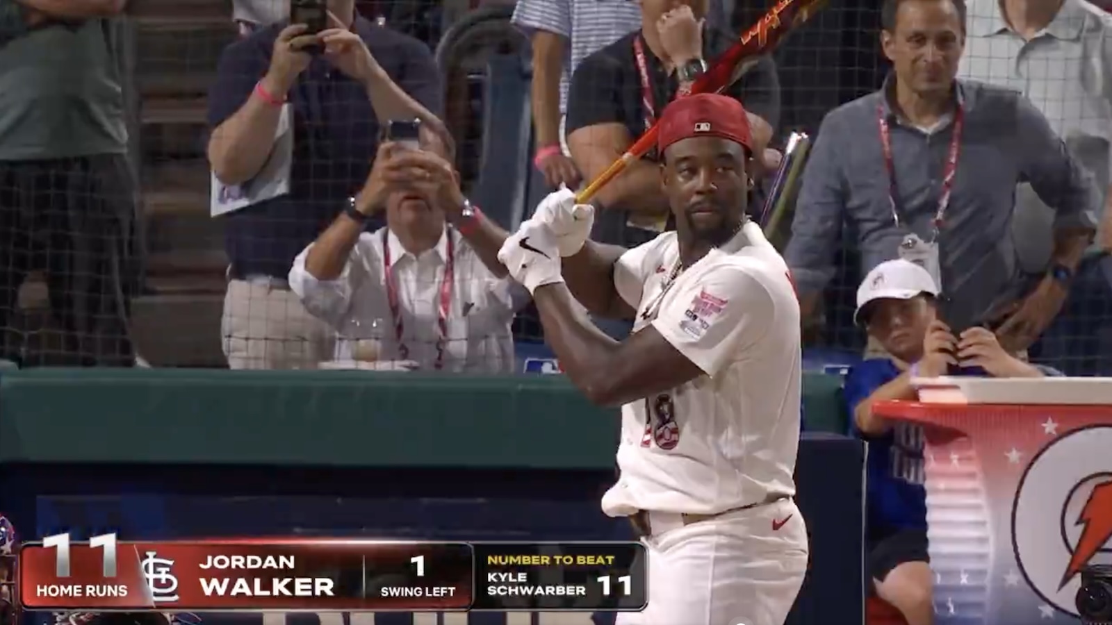 Jordan Walker competing at the Home Run Derby
