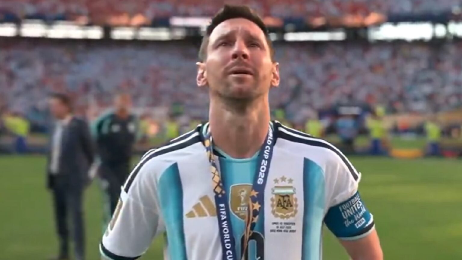 Lionel Messi was crying after losing in World Cup final