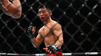 UFC fighter Song Yadong gets ready to throw a punch.