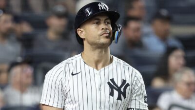 Giancarlo Stanton looking on
