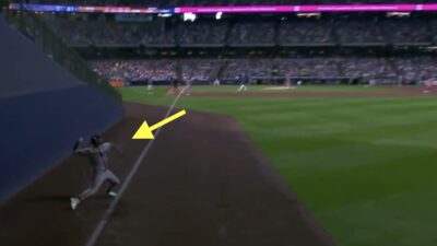 Braves outfielder Ronald Acuna Jr. throwing to second base