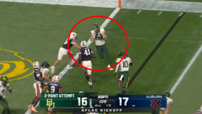 Auburn's Eric Winters stops Baylor's Matthew Klopfenstein