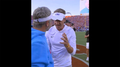 Lane Kiffin and Pete Golding talking