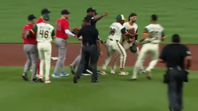 Benches clear during Red Sox-Orioles game.