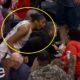 A'ja Wilson confronting a fan