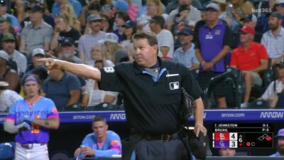 Doug Eddings umpiring a game