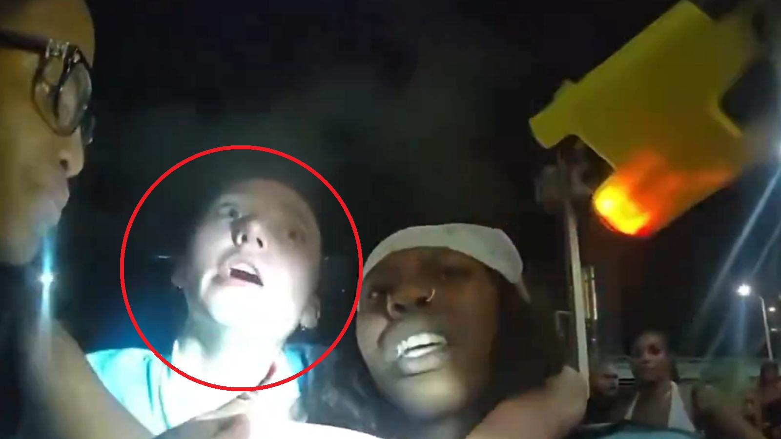 Paige Bueckers facing a taser