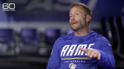 Rams coach Sean McVay being interviewed on "60 Minutes"