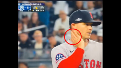 Sonny Gray touching his neck