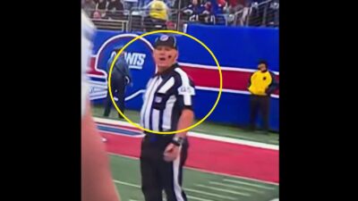 NFL referee Jeff Seeman yelling