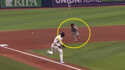 Jose Ramirez committing an error