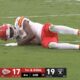 Chiefs wide receiver Tyquan Thornton with a dislocated ankle