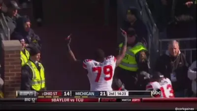 Marcus Hall double bird