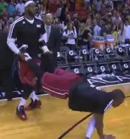 LeBron James Dwyane Wade wheelbarrow