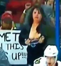 Blues fan flashes