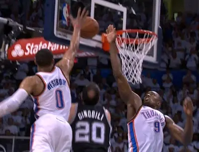 Manu Ginobili goaltending