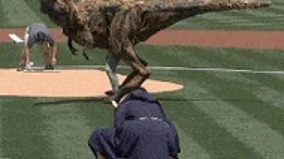 T Rex Padres first pitch
