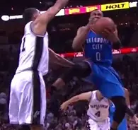 Tim Duncan kicked nuts
