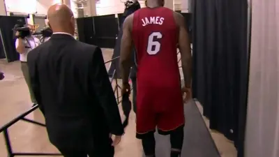 LeBron James cramps