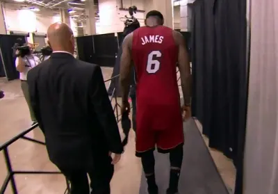 LeBron James cramps