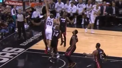 Manu Ginobili dunk Chris Bosh