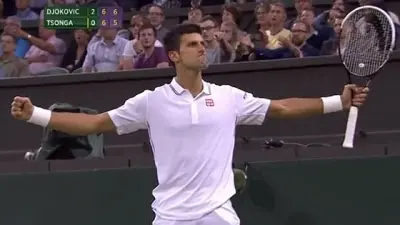 Novak Djokovic celebration