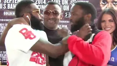 Adrien Broner chokes Emanuel Taylor