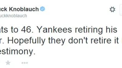 Chuck Knoblauch Andy Pettitte tweet