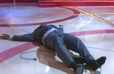 Shaq trips
