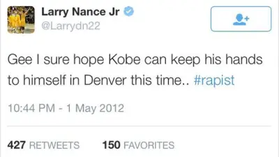 Larry Nance Kobe tweet