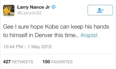 Larry Nance Kobe tweet