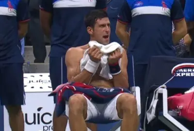 Novak Djokovic yelling
