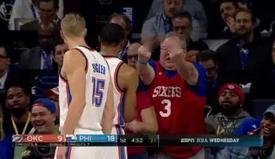 Russell Westbrook double bird
