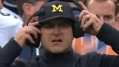 Jim Harbaugh headset