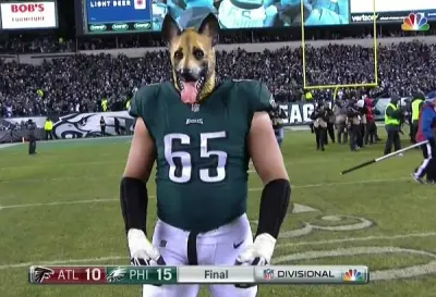 Lane Johnson dog mask